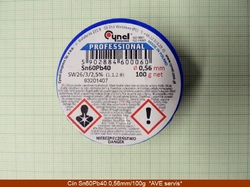 Cínová pájka Sn60Pb40, ø1,5mm, 100g