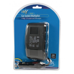 Nabíjecí stanice do auta - HQ 4x 12V a USB 5V/1A