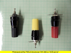 Přístrojová zdířka TESLA 4mm  šroubovací WK 484 xx - barevné verze