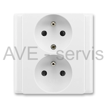Dvojzásuvka ABB 5512 bílá - VÝPRODEJ