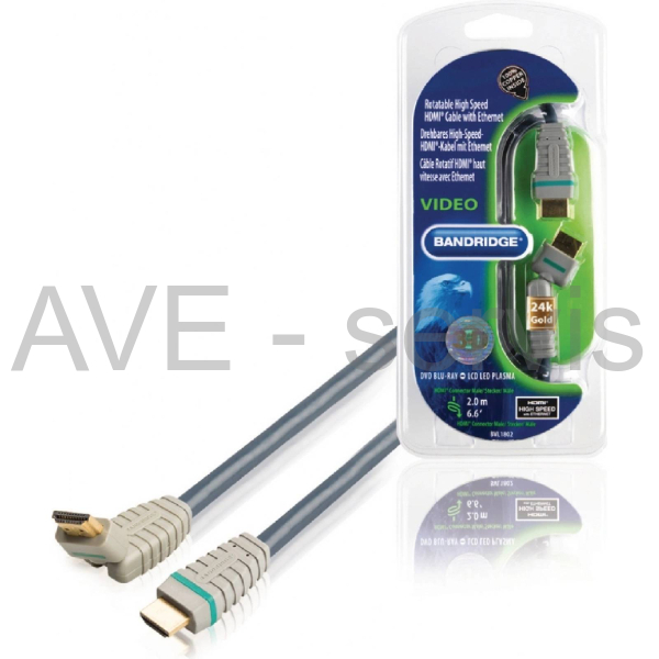 Kabel video BANDRIDGE otočný HDMI - Mini HDMI 4K 2m 
