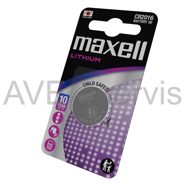 Baterie Lithiová mincová CR2016 Maxell 3V