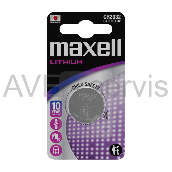 Baterie Lithiová mincová CR2032 Maxell 3V