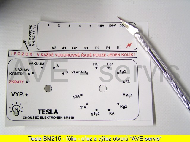 Tesla BM215 - samolepící fólie - ořezání a výřez otvorů pro přepínače
