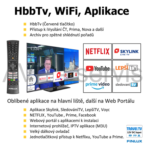 Finlux TV32FFMG5760 - FHD T2 SAT SMART WIFI 12V TRAVEL TV 