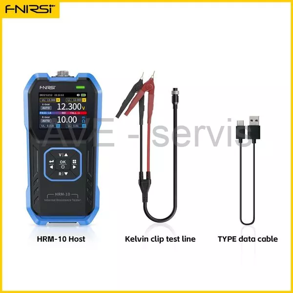 FNIRSI HRM-10 Měřič vnitřního odporu baterie, 0-100 V, 200Ohm
