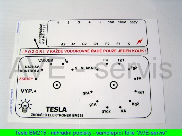 Tesla BM215 - potisk - samolepící fólie