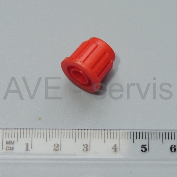 Knoflík přístrojový plast na 6mm - červený