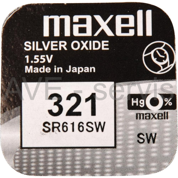 Baterie hodinková 321/SR616SW/V321 maxell Silver Oxid 1,55V