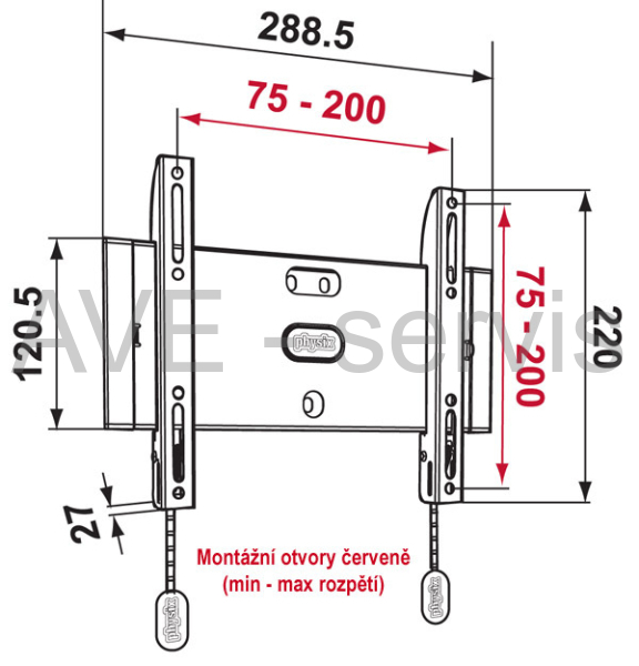 Držák LCD/LED TV Physix PHW100S fixní