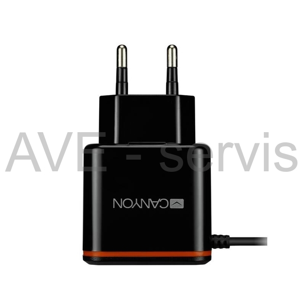 Nabíječka do sítě Canyon 1xUSB, USB-C kabel 1m (CNE-CHA042BO) černá