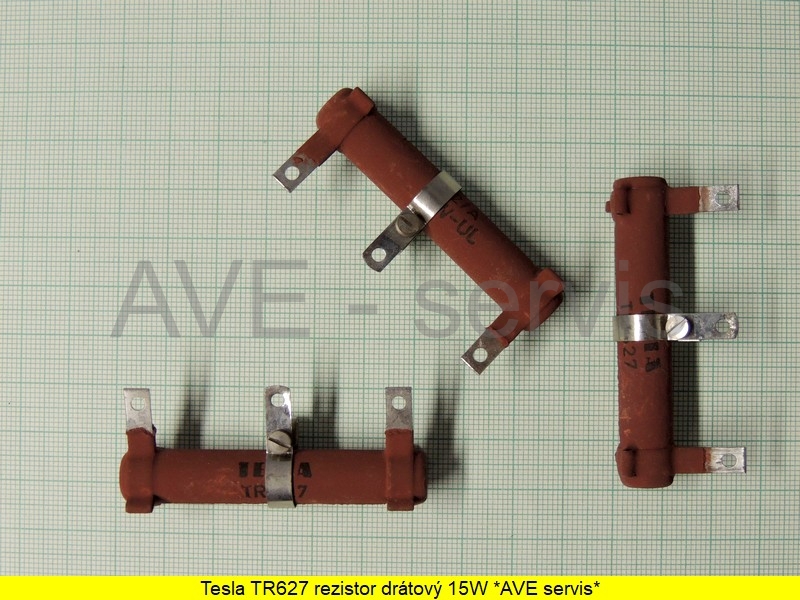 Rezistor TR627 Tesla 15W s odbočkou, NOS