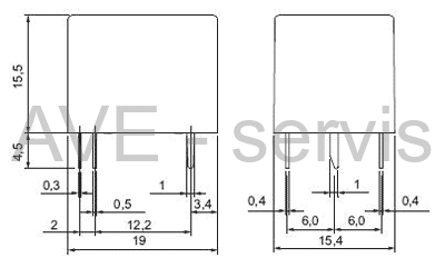 Relé RAS-1215 12V DC 1-přepínací 15A/24V a 10A/250V