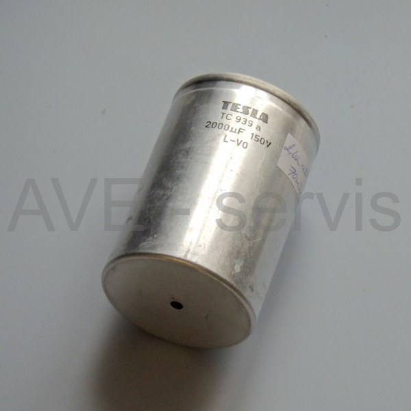 TC939a elektrolytický kondenzátor 2mF/150V TESLA - NOS