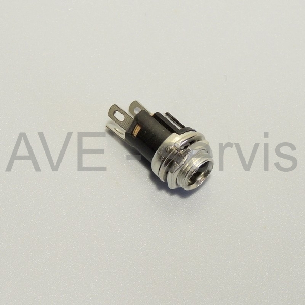 Zásuvka DC 5,5x2,5mm panelová kovová se závitem